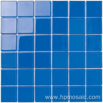 Glass mosaic tile for swimming pools
